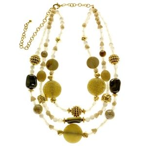 Catherine's Layered Necklace White & Gold NWOT